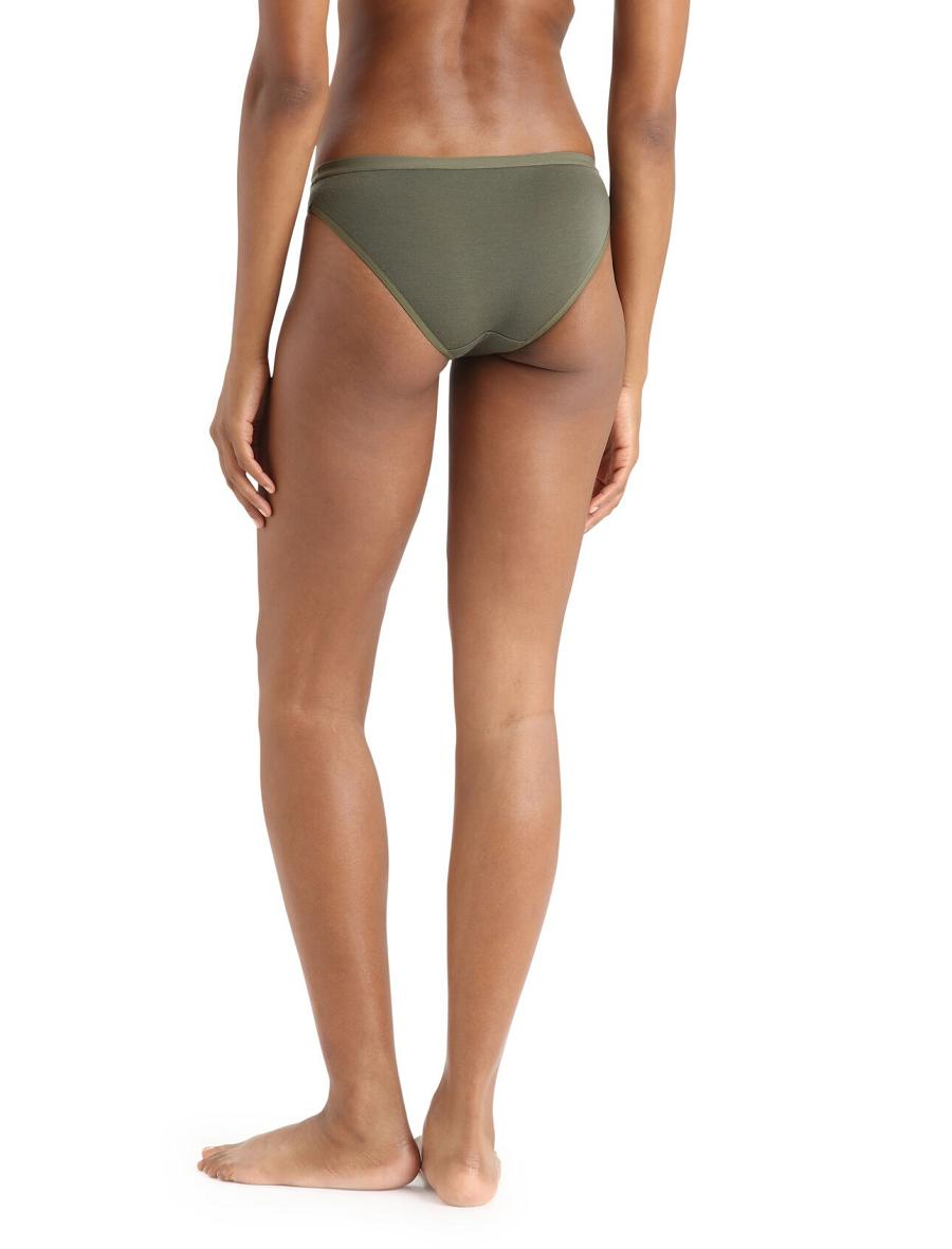 Bielizny Icebreaker Merino Siren Bikini Briefs Damskie Oliwkowe | PL 1227AHKP